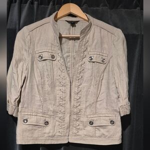 White House Black Market Beige Utility Jacket